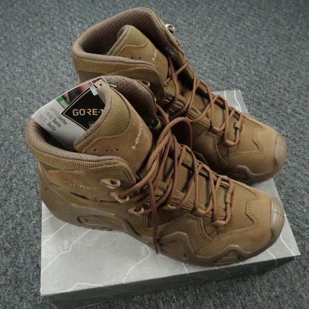 Lowa Boots Mens 12 Coyote Brown Zephyr GTX Mid TF Gore Tex Hiking Task Force